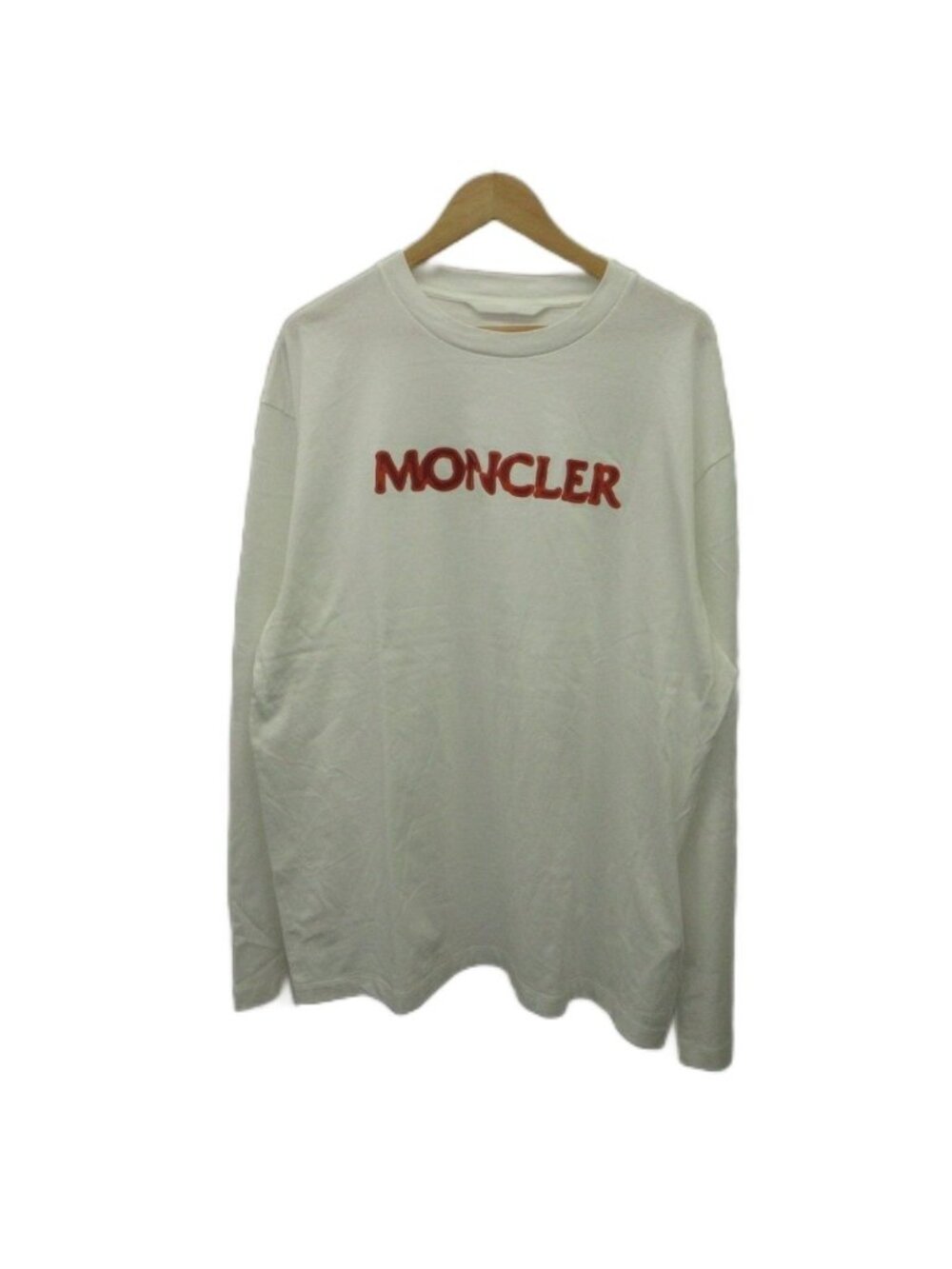 Moncler T-Shirt XXL White Logo Print Long Sleeve Crew Neck Top PP